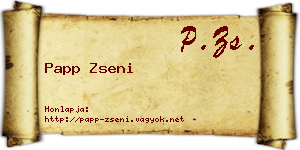 Papp Zseni névjegykártya