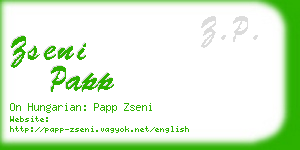 zseni papp business card